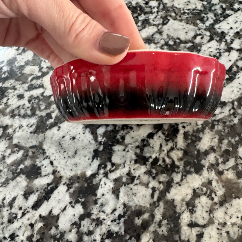 Red and Black Ceramic Bowl